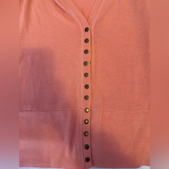 Hawthorne women’s lightweight button-up cardigan, size L
Peach/orange in color - Picture 5 of 5